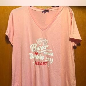 Freshman Pink Tee with Heart Detail